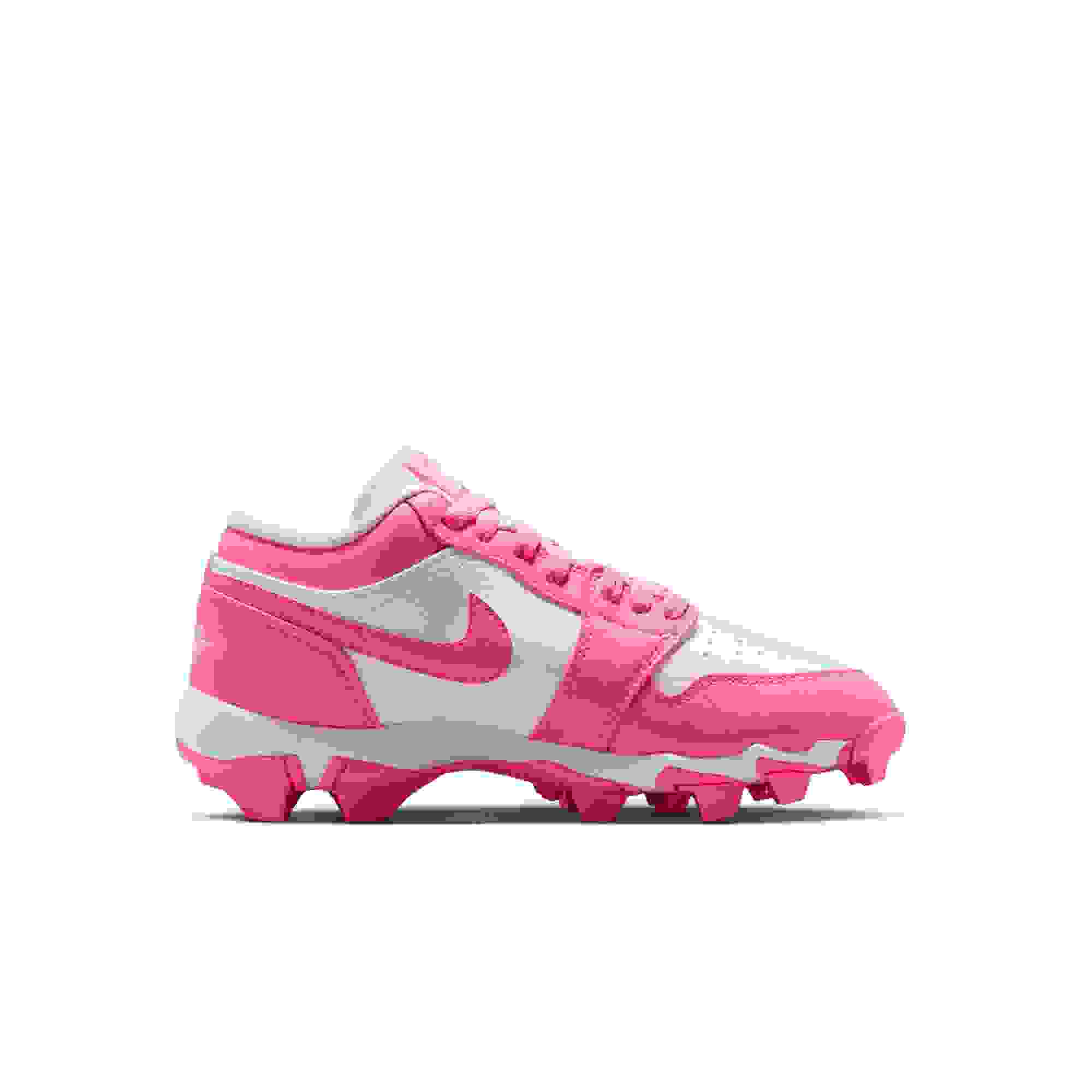 Jordan 1 Low Preschool Boys' "White/Digital Pink" Baseball Cleat